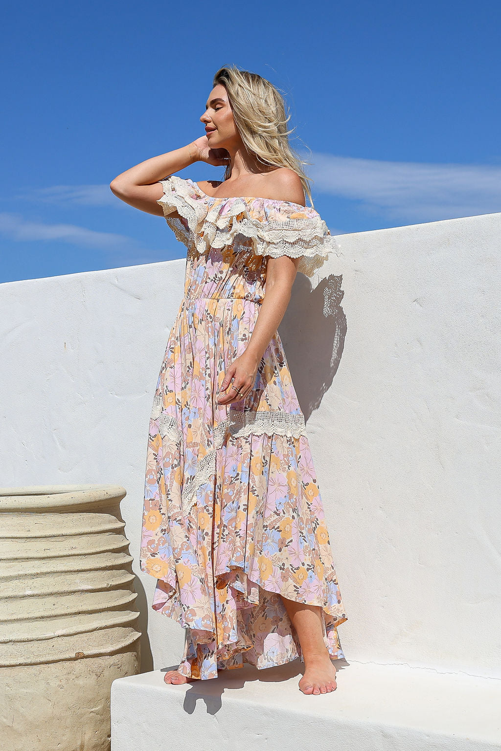 Arlow Boutique women's clothing Australia jasse emmy print positano maxi dress lavender floral