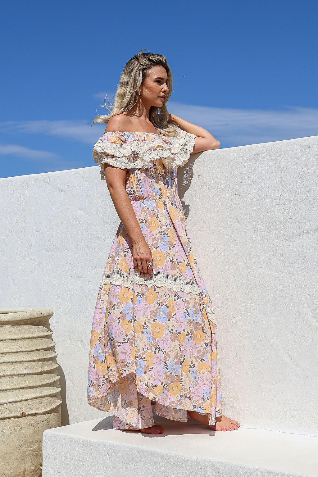 Arlow Boutique women's clothing Australia jasse emmy print positano maxi dress lavender floral
