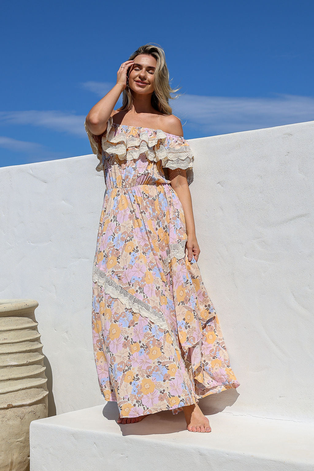 Arlow Boutique women's clothing Australia jasse emmy print positano maxi dress lavender floral