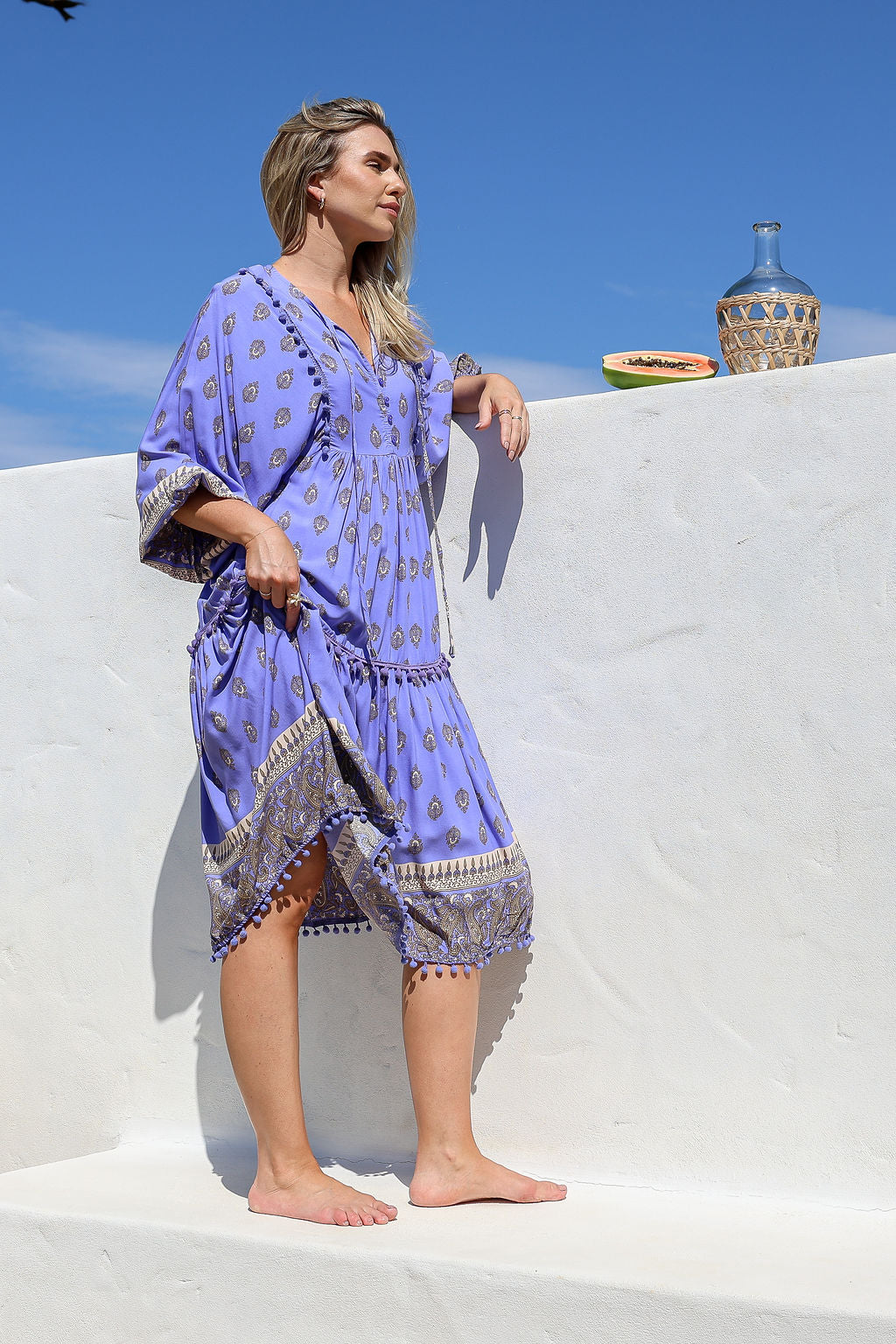 Arlow Boutique women's clothing Australia jasse jacaranda print palace midi dress lavender