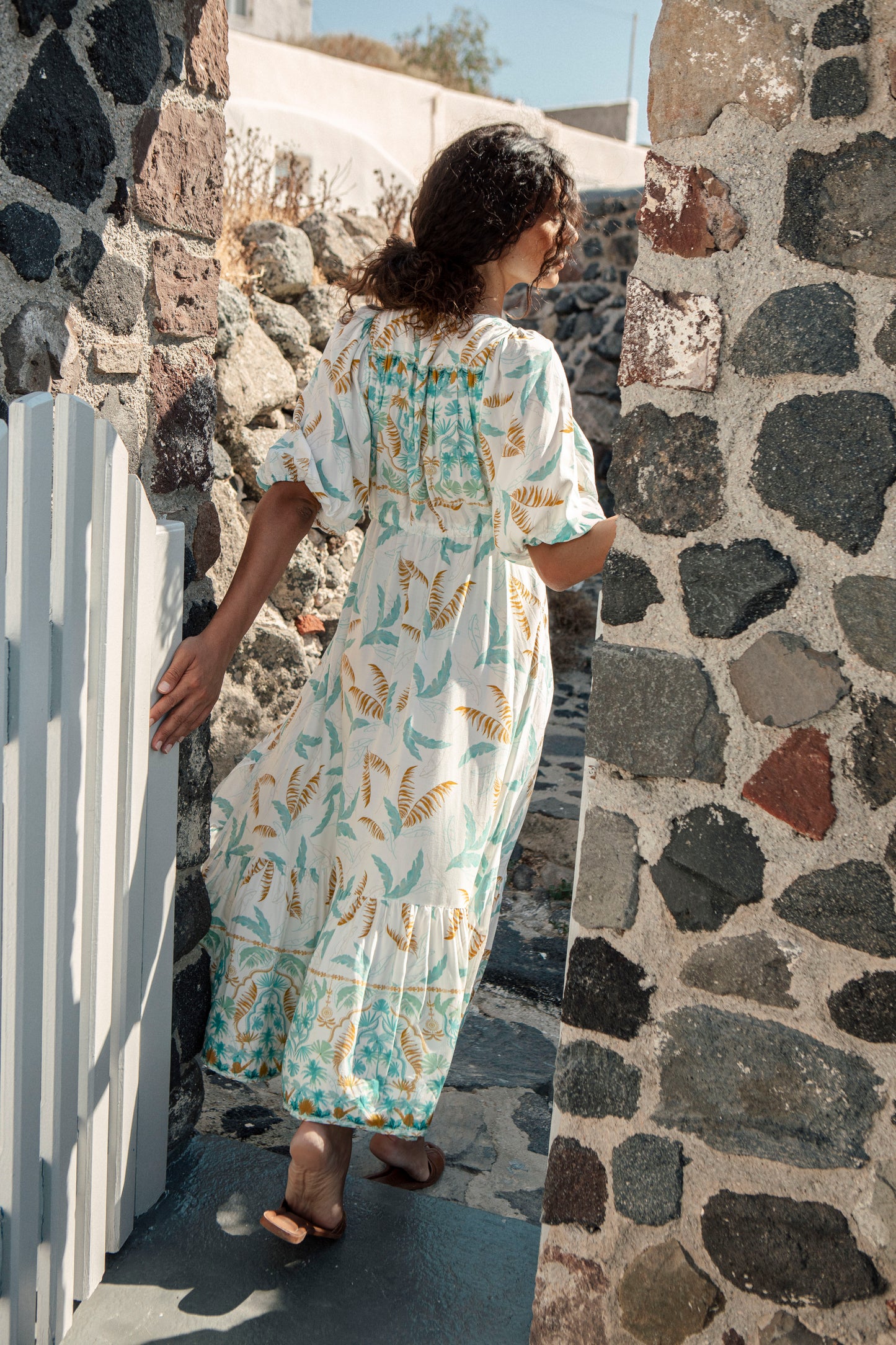 Arlow Boutique women's clothing Australia koko maxi palm dress turquoise