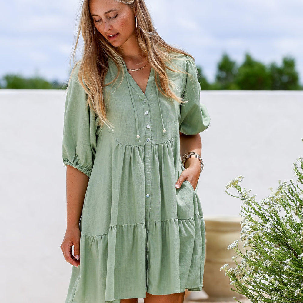 Arlow Boutique women's clothing Australia Milos dress sage