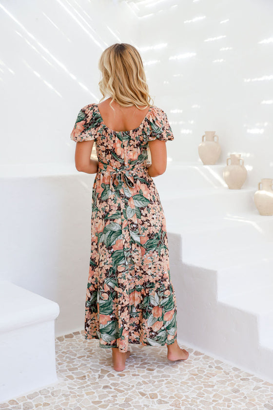 Arlow Boutique women's clothing Australia adaline floral print dress peach
