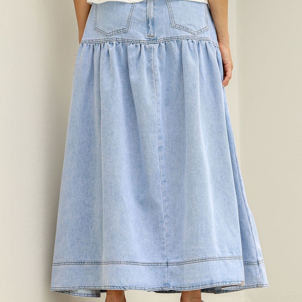 
                      
                        Arlow Boutique women's clothing Australia amara mid length denim skirt light blue
                      
                    