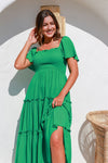 Arlow Boutique women's Clothing Australia arlo off shoulder dress green