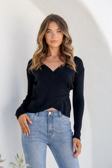  Arlow Boutique women's clothing Australia charley basic long sleeve top black