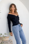 Arlow Boutique women's clothing Australia charley basic long sleeve top black