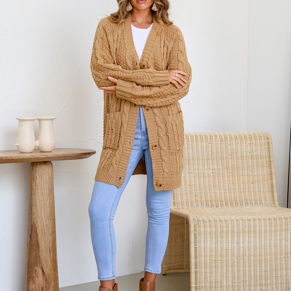 
                      
                        Arlow Boutique women's clothing Australia davina knit cardigan tan
                      
                    