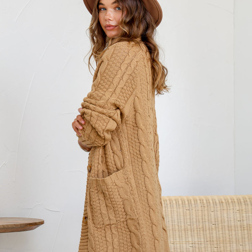 
                      
                        Arlow Boutique women's clothing Australia davina knit cardigan tan
                      
                    