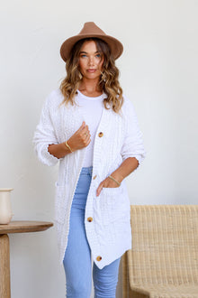  Arlow Boutique women's clothing Australia davina knit cardigan white