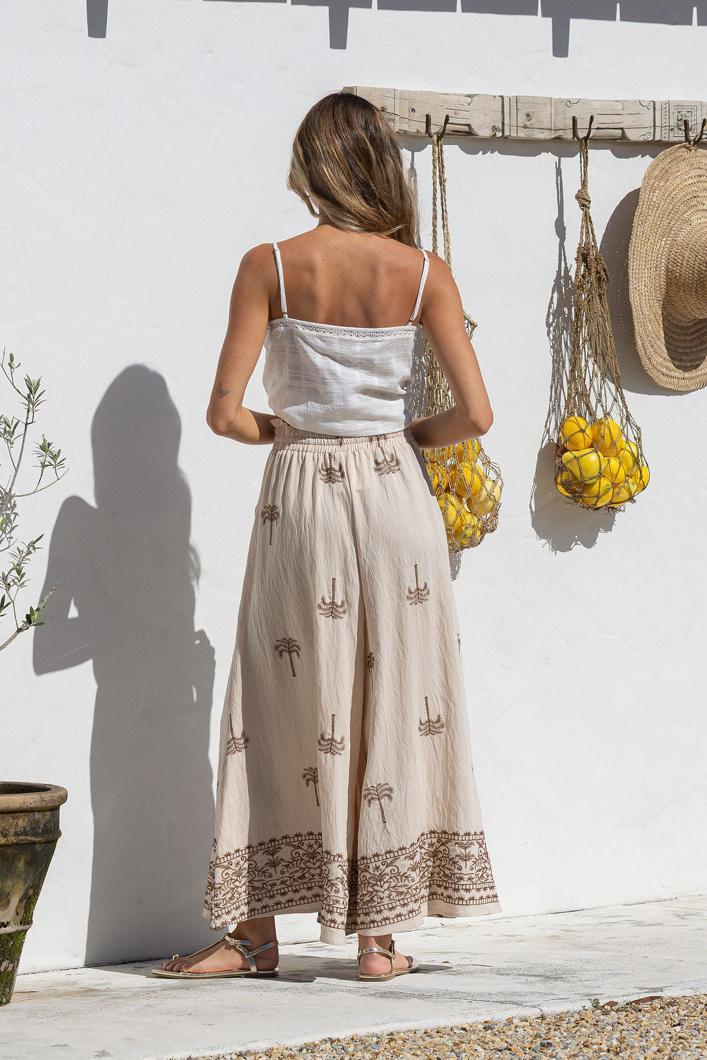Arlow Boutique women's clothing Australia desert sun palm tree boho pants chocolate