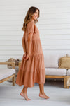 Arlow Boutique women's clothing Australia dion midi dress tan