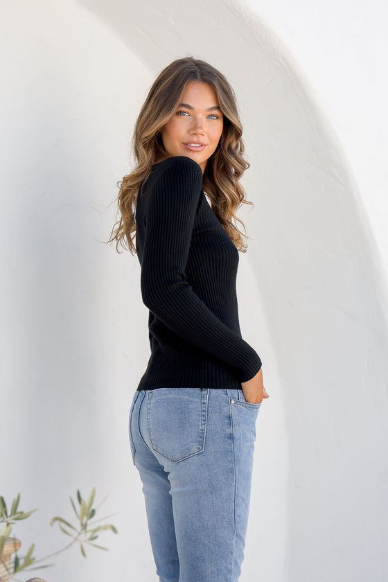 Arlow Boutique women's clothing Australia eleanora basic long sleeve top black