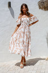 Arlow Boutique women's clothing Australia emmie midi print dress beige
