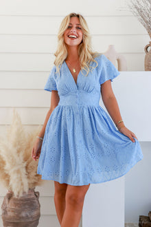  Arlow Boutique women's clothing Australia flora dress blue