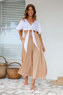  Arlow Boutique women's clothing Australia florence print pants fawn