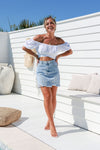 Arlow Boutique women's clothing Australia frankie short demin skirt light blue