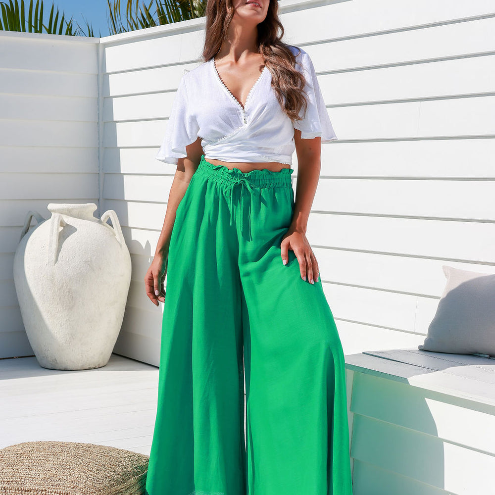 Arlow Boutique women's Clothing Australia gelato wide leg pant green