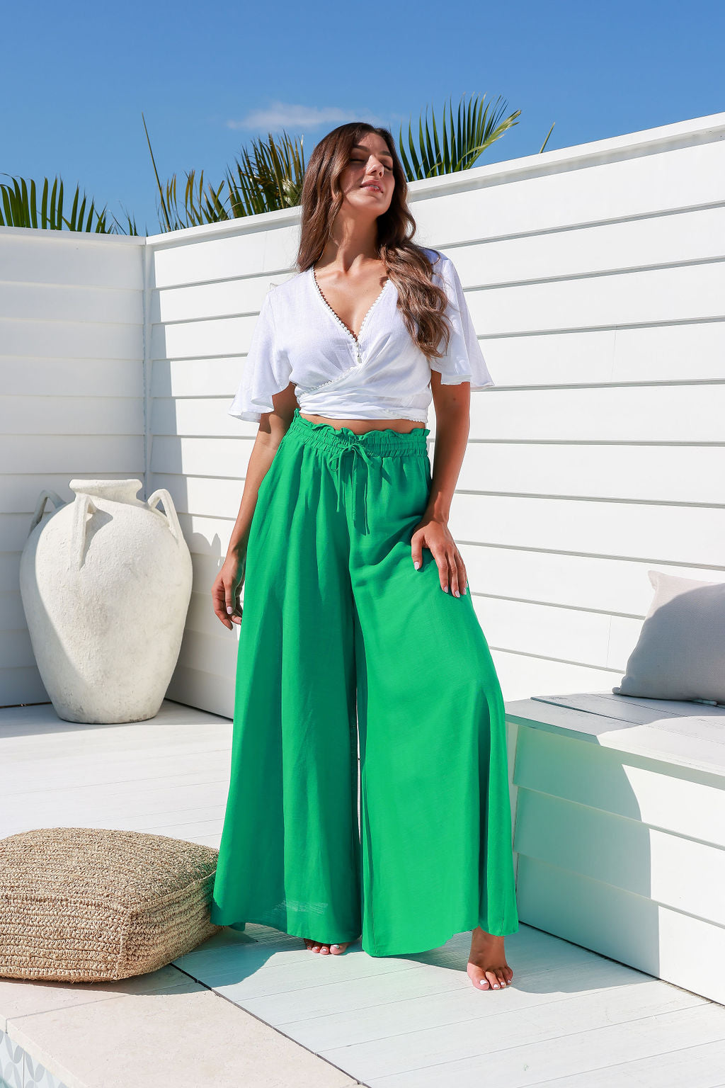 Arlow Boutique women's Clothing Australia gelato wide leg pant green