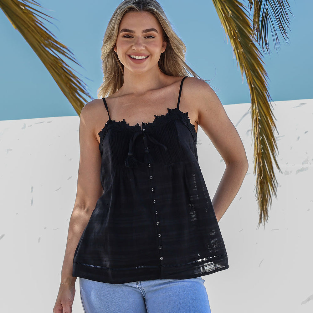 
                      
                        Arlow Boutique women's clothing Australia iris cami black
                      
                    