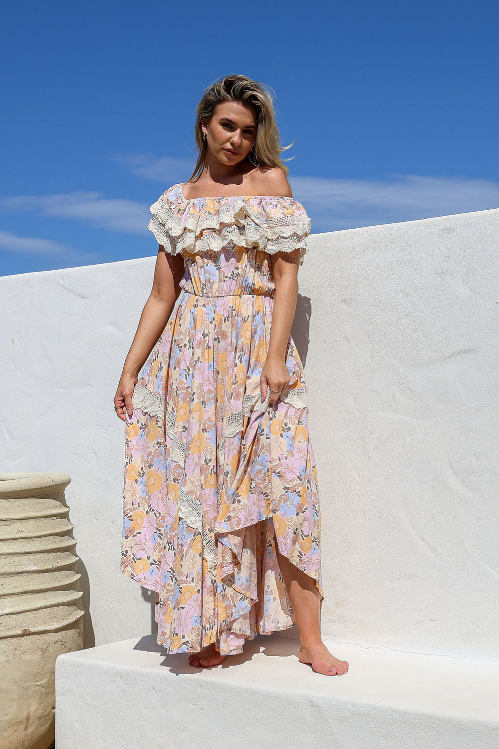 Arlow Boutique women's clothing Australia jasse emmy print positano maxi dress lavender floral