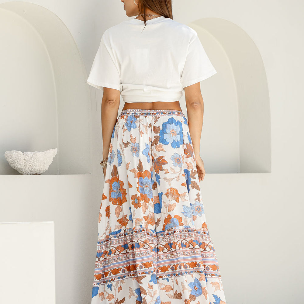
                      
                        Arlow Boutique women's clothing Australia kamari print maxi skirt blue orange floral
                      
                    