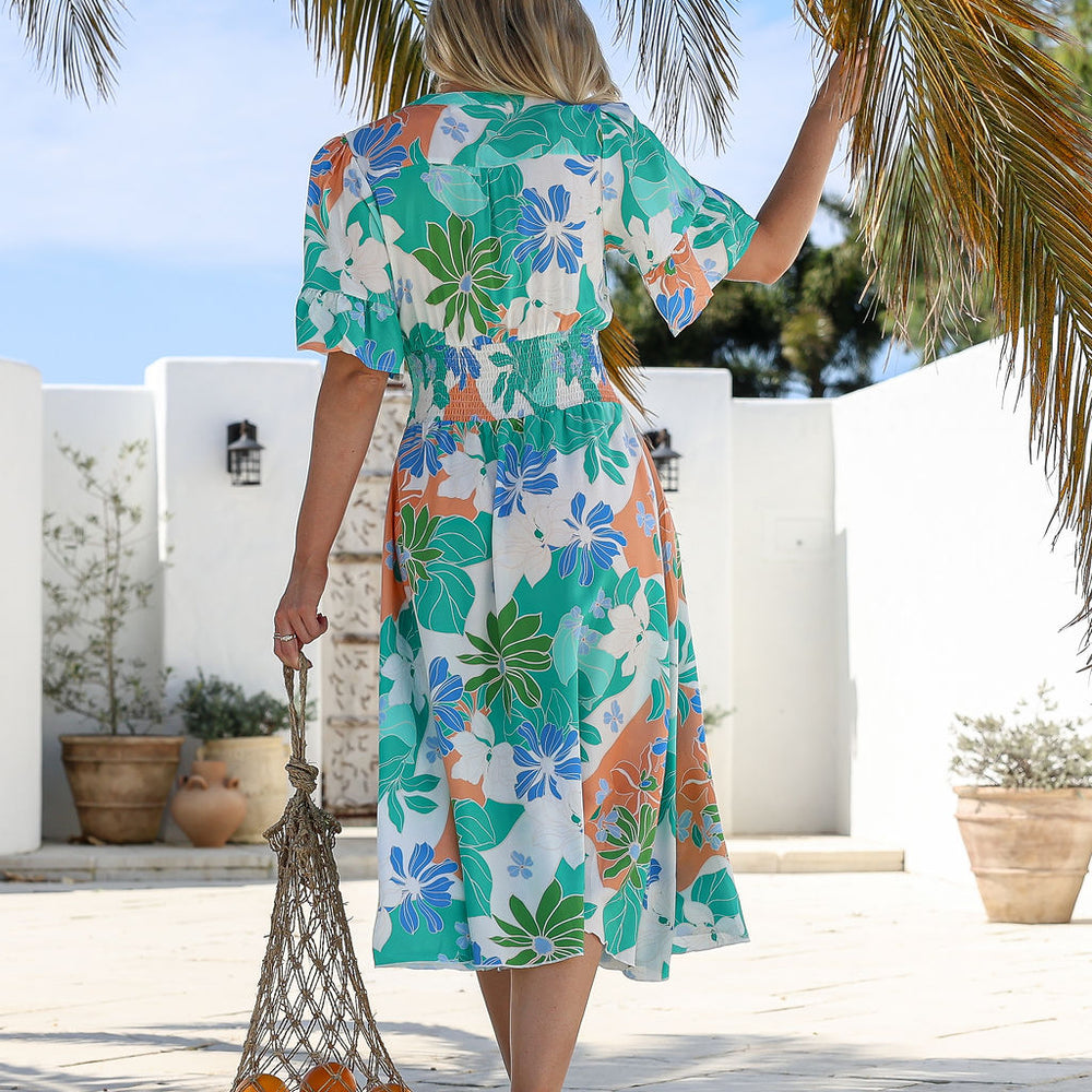 Arlow Boutique women's clothing Australia kamila midi dress green floral 