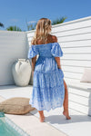 Arlow Boutique women's clothing Australia kinsley print midi dress boho blue