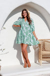 Arlow Boutique women's clothing Australia kirby print short dress green