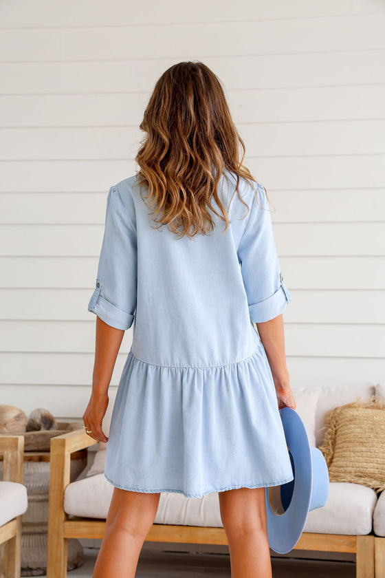 Arlow Boutique women's clothing Australia lacey denim dress light blue