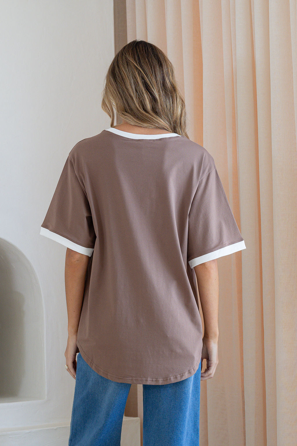 Arlow Boutique women's clothing Australia love by the moon embroidery t-shirt brown