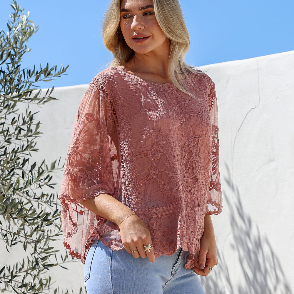 Arlow Boutique women's clothing Australia lucie lace top blush