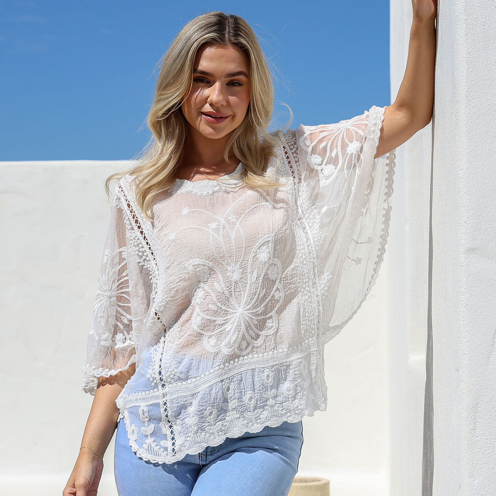 Arlow Boutique women's clothing Australia lucie lace top white