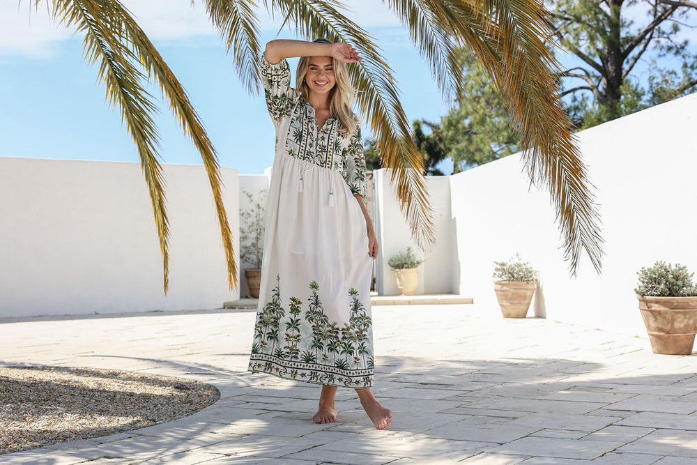 
                      
                        Arlow Boutique women's clothing Australia malina midi dress palm tree print green
                      
                    