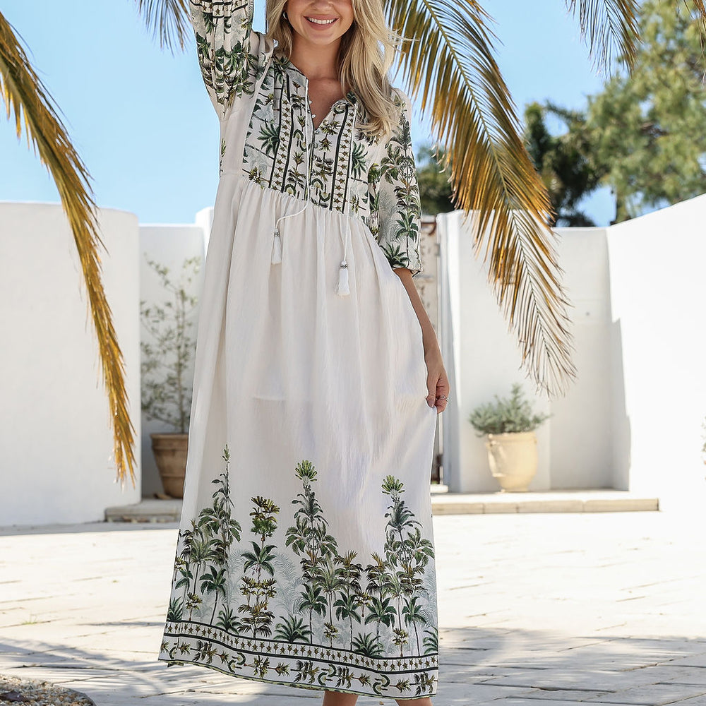 Arlow Boutique women's clothing Australia malina midi dress palm tree print green