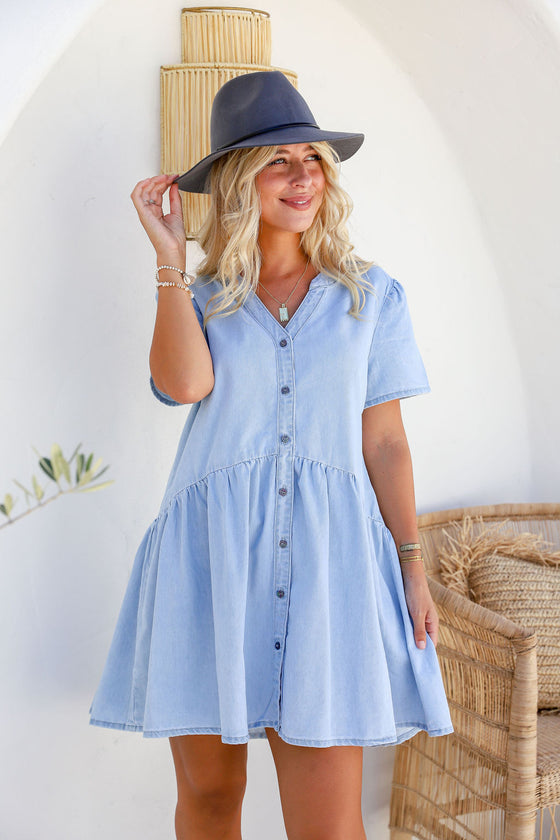 Arlow Boutique women's clothing Australia phoebe denim dress light blue