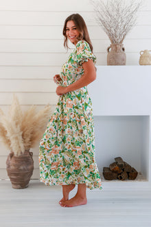  Arlow Boutique women's clothing Australia rosalie floral print maxi dress green