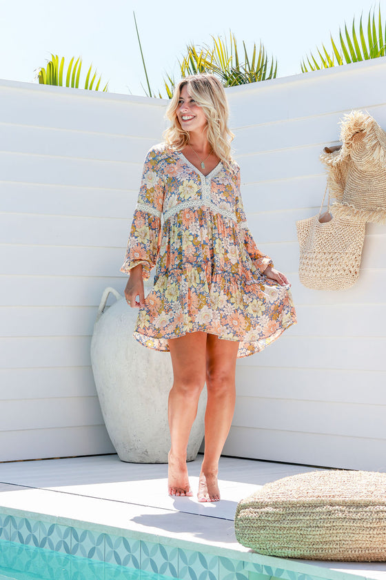 Arlow Boutique women's clothing Australia santorini print short dress floral