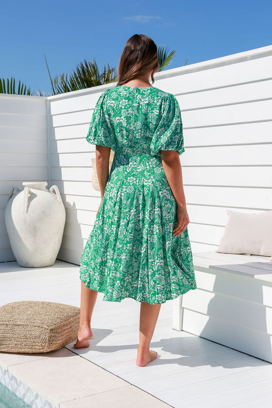 Arlow Boutique women's Clothing Australia sarelle floral print midi dress green