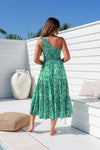 Arlow Boutique women's Clothing Australia sarelle floral print one shoulder dress green