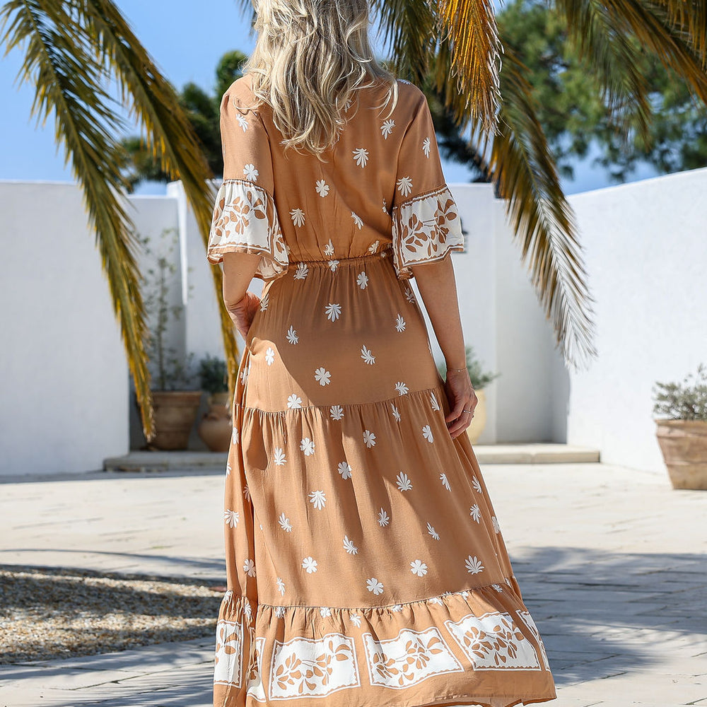 
                      
                        Arlow Boutique women's clothing Australia sunny print maxi dress tan 
                      
                    