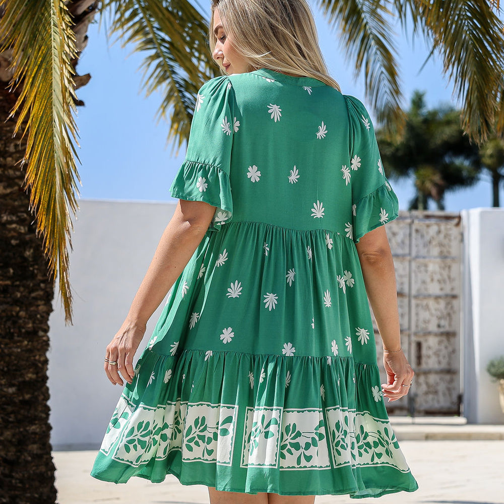 Arlow Boutique women's clothing Australia sunny print short dress green