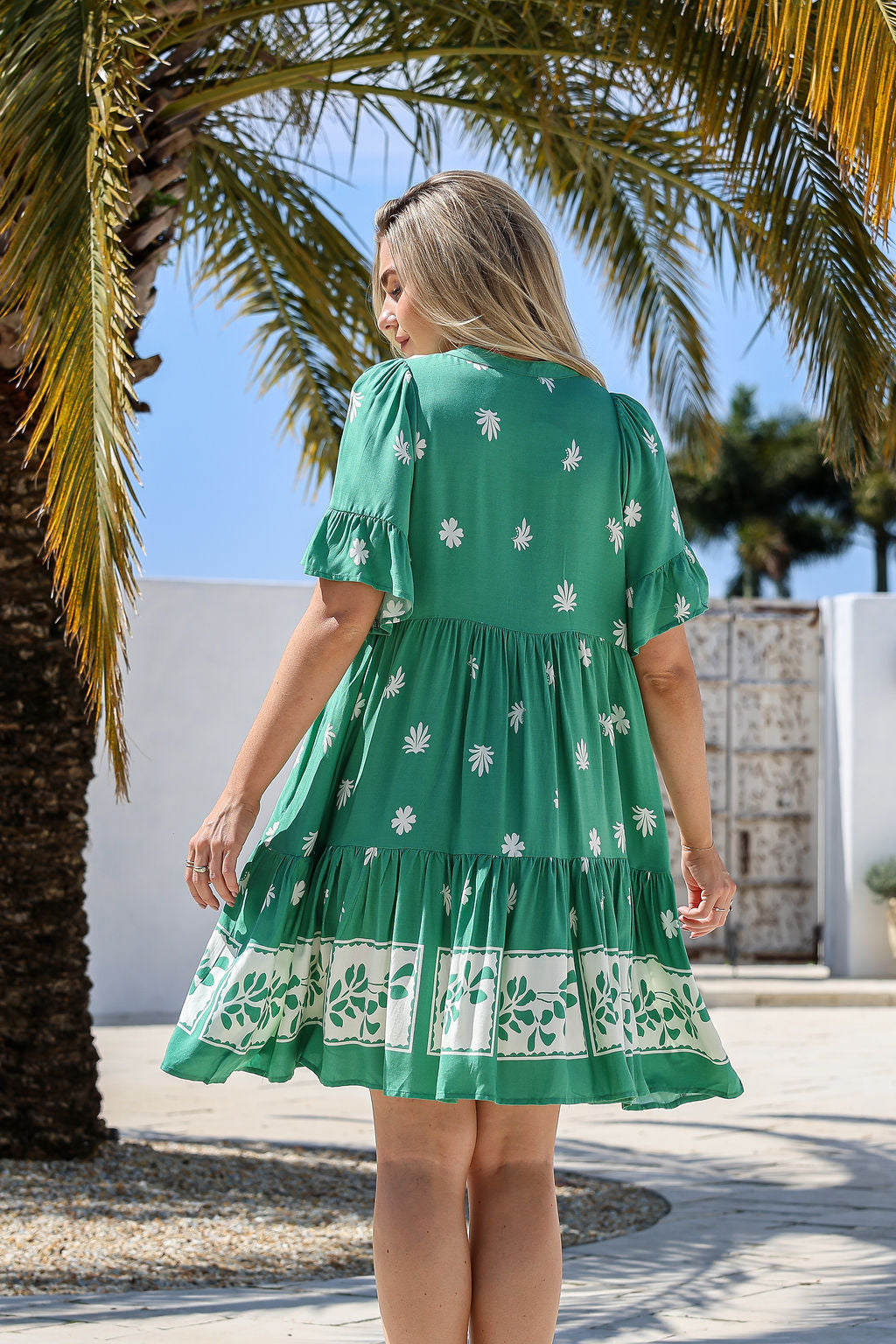 Arlow Boutique women's clothing Australia sunny print short dress green