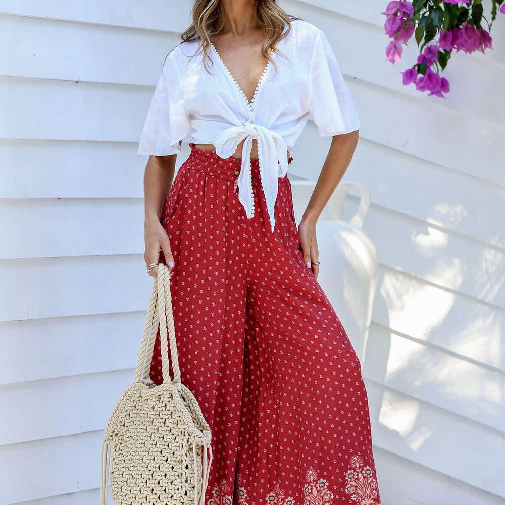 
                      
                        Verona Wide Leg Pant Ruby Print
                      
                    