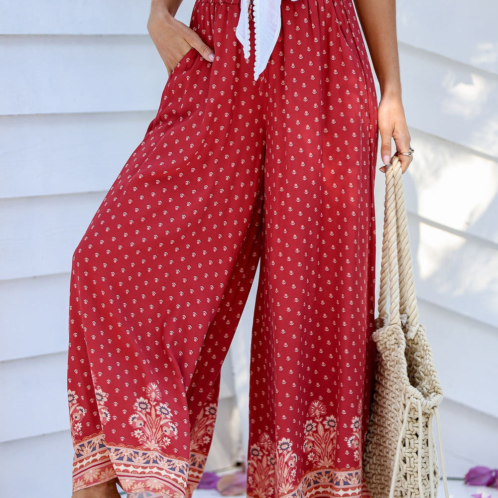 Verona Wide Leg Pant Ruby Print