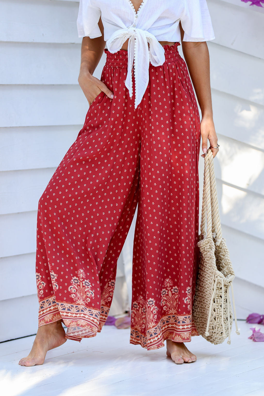 Verona Wide Leg Pant Ruby Print