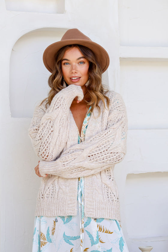  Arlow Boutique women's clothing Australia veronica knit cardigan natural