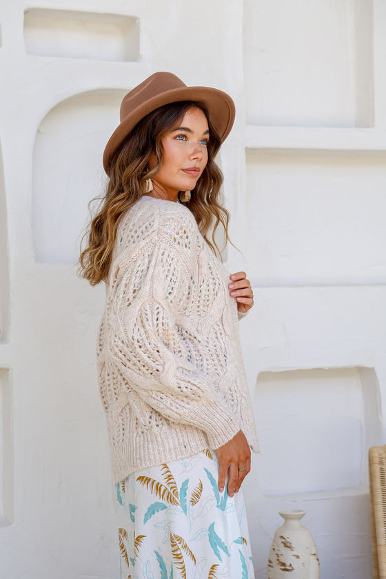 Arlow Boutique women's clothing Australia veronica knit cardigan natural