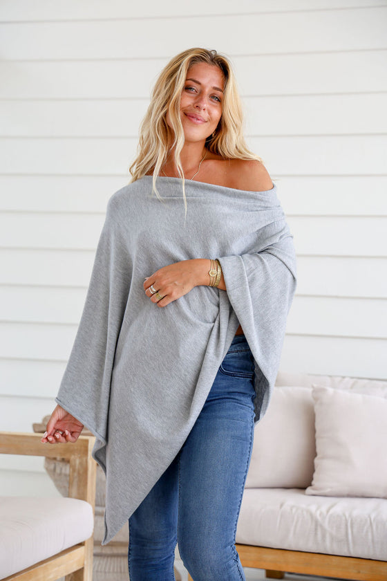 Arlow Boutique women's clothing Australia vida poncho marle grey