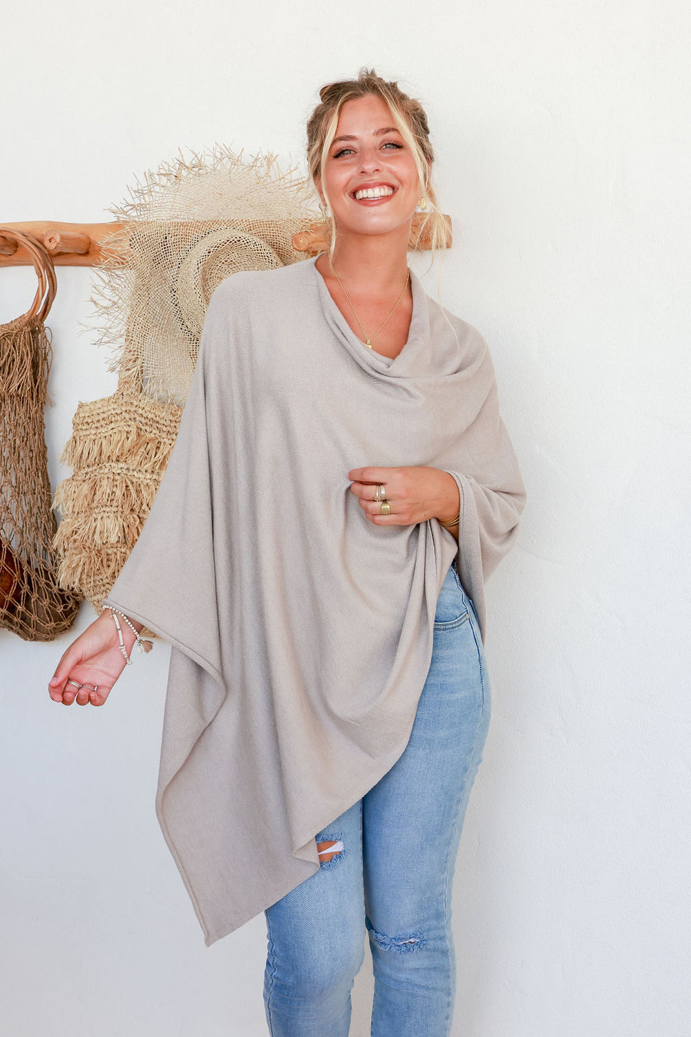 Arlow Boutique women's clothing Australia vida poncho stone